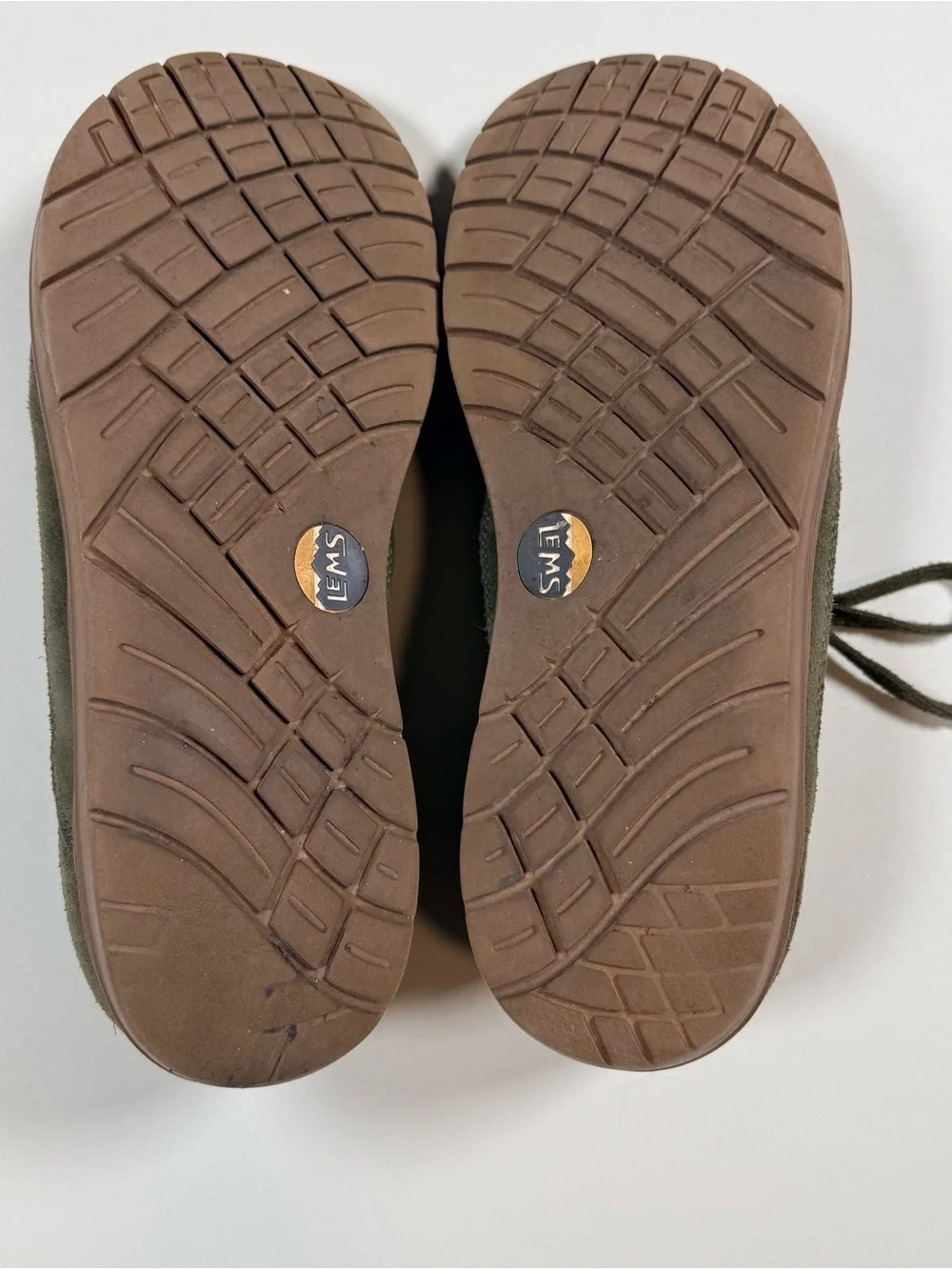 LEMS Chillum Minimalist Gorpcore Sneakers Olive Green Canvas Suede Size 11